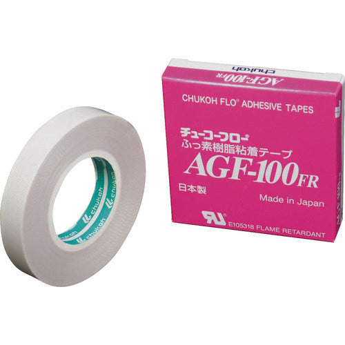Chukoh Flow Fluoroplastic (Teflon PTFE) Glass Cloth Adhesive Tape AGF-100FR 0.30t x 13w x 10m AGF100FR-30X13 1 roll