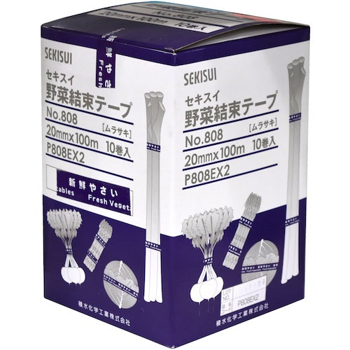 積水　野菜結束テープ＃８０８　２０Ｘ１００　ムラサキ　P808EX2　1 巻