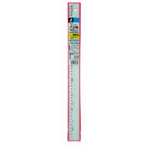 Shinwa Aluminum Ruler "Super Alusuke" 450mm 65363 1 piece