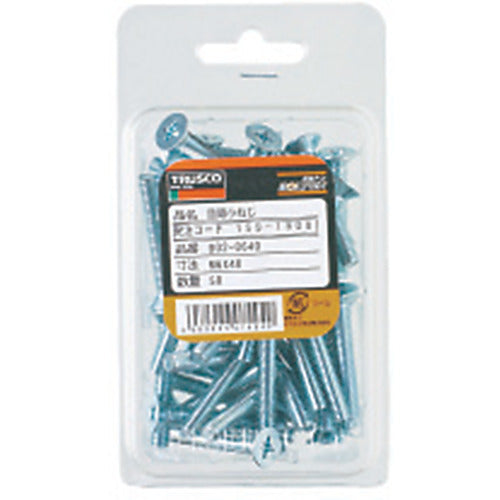 TRUSCO Flat Head Machine Screws, Unicro, Full Thread, M4 x 25, 140 Pieces, B02-0425, 1 PK