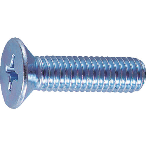 TRUSCO Flat Head Machine Screws, Unichrome, Full Thread, M5 x 10, 160 Pieces, B02-0510, 1 PK