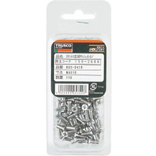 TRUSCO Countersunk Head Sash Screw Stainless Steel Full Thread M5 x 8 120 Pieces B65-0508 1 PK