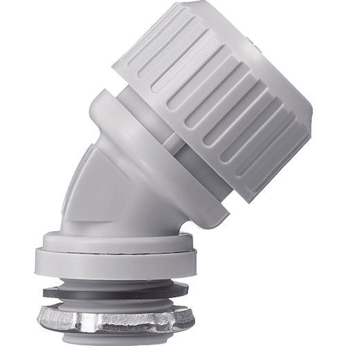 SANKEI Sanflex ROBO 45° Connector for Knockout Connection with Parallel Pipe Threads, Light Gray, N24BG20LG, 1 Piece