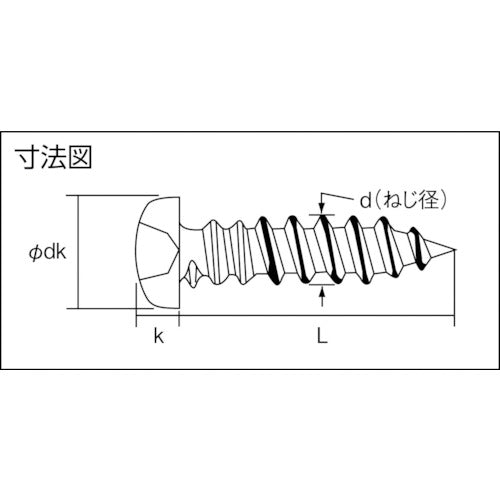 ＴＲＵＳＣＯ　ナベ頭タッピングねじ　１種Ａ　ユニクロ　Ｍ３×８　２９０本入　B07-0308　1 PK