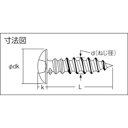 ＴＲＵＳＣＯ　トラス頭タッピングねじ　１種Ａ　ユニクロ　Ｍ３×６　２７０本入　B42-0306　1 PK