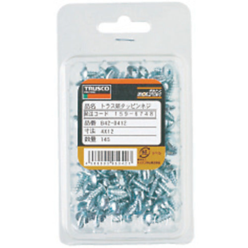 ＴＲＵＳＣＯ　トラス頭タッピングねじ　１種Ａ　ユニクロ　Ｍ４×１０　１５０本入　B42-0410　1 PK