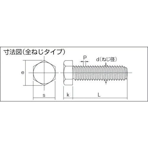 ＴＲＵＳＣＯ　六角ボルト　ステンレス　全ネジ　Ｍ８×４０　１２本入　B23-0840　1 PK