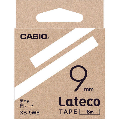 카시오 라테코 (Lateco) 전용 리필 테이프 9mm 화이트 테이프에 검은 문자 XB9WE 1개