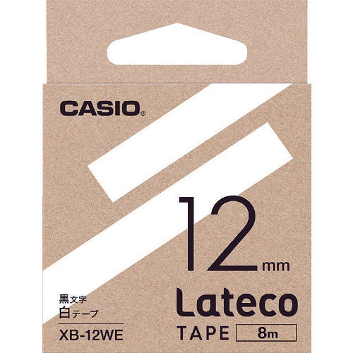 カシオ　ラテコ（Ｌａｔｅｃｏ）専用詰め替えテープ　１２ｍｍ　白テープに黒文字　XB12WE　1 個