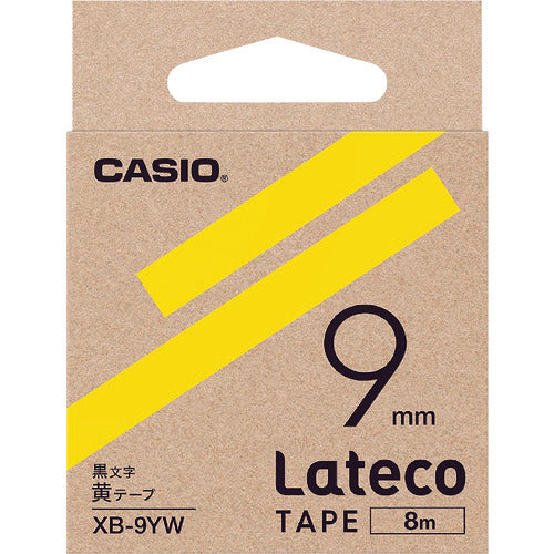 Casio Lateco refill tape 9mm yellow tape with black text XB9YW 1 piece