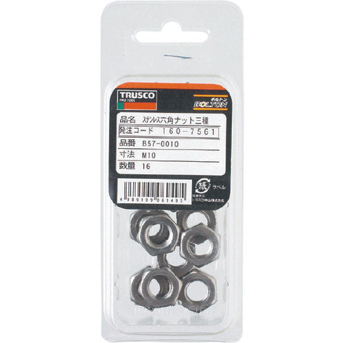 ＴＲＵＳＣＯ　六角ナット３種　ステンレス　Ｍ３×０．５　９５個入　B57-0003　1 PK