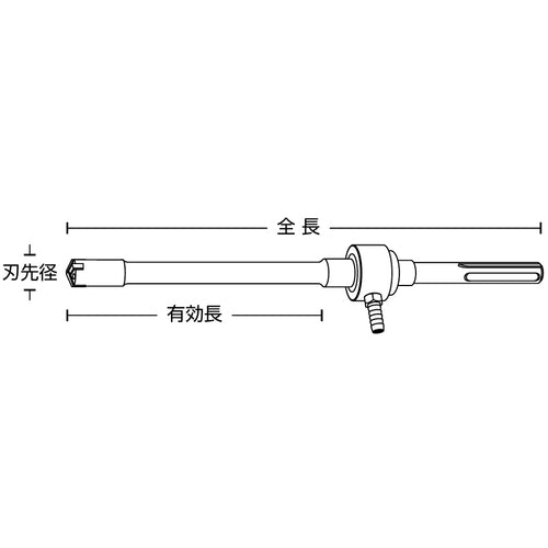 ＵＮＩＫＡ　吸塵ドリルＱビット（クロス）　ＳＤＳ−ｍａｘ　１９．０×３５５ｍｍ　QMX 19.0X355　1 本