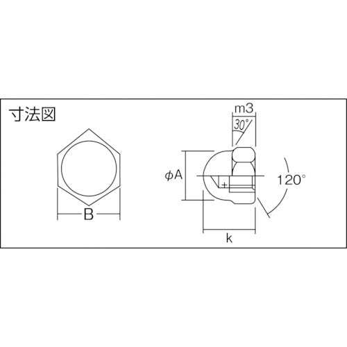 ＴＲＵＳＣＯ　袋ナット３形２種　ステンレス　Ｍ３×０．５　４０個入　B40-0003　1 PK