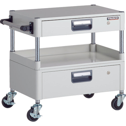 TRUSCCO 툴 왜건 피닉스 왜건 소음 600X400XH600 인출부 3방 선반 판 첨부 화이트 PEW-66H1VZ-W 1대