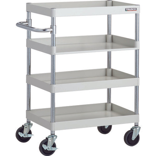 TRUSCO Tool Wagon Phoenix Wagon, Noise-reducing, 600 x 400 x H880, with 3-sided shelves, White, PEW-963H1-W, 1 unit