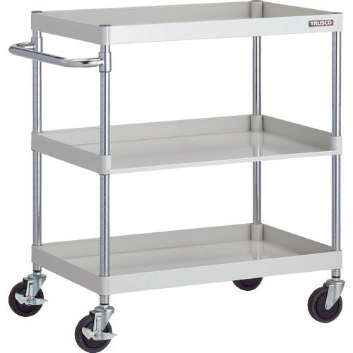 TRUSCO Tool Wagon Phoenix Wagon, Noise-reducing, 750 x 500 x H880, with 3-sided shelves, White, PEW-972H1-W, 1 unit