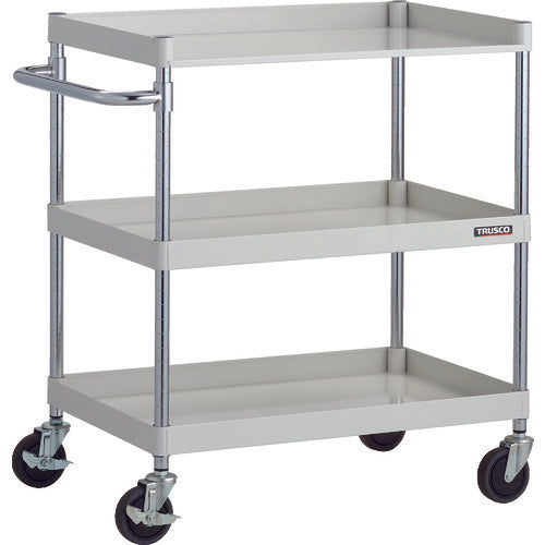 TRUSCO Tool Wagon Phoenix Wagon, Noise-reducing, 750 x 500 x H880, with 3-sided shelves, White, PEW-972H1-W, 1 unit
