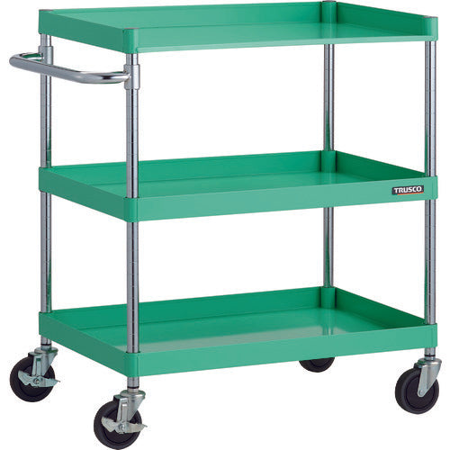 TRUSCO Tool Wagon Phoenix Wagon Noise-reducing 750 x 500 x H880 with 3-sided shelves Young Green PEW-972H1-YG 1 unit