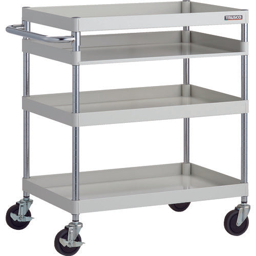 TRUSCO Tool Wagon Phoenix Wagon, Noise-reducing, 750 x 500 x H880, with 3-sided shelves, White, PEW-973H1-W, 1 unit