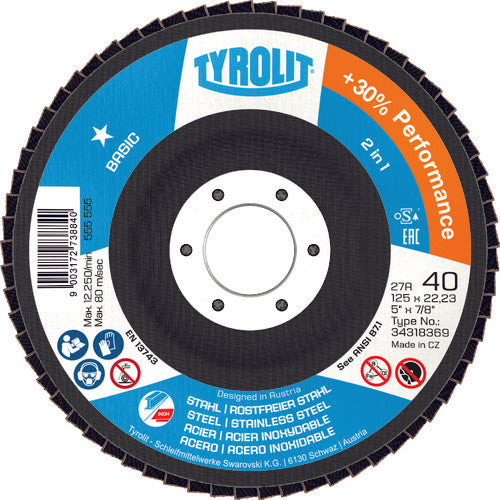 TYROLIT Flap Disc Basic Type 125mm #40 34318554 10 pieces