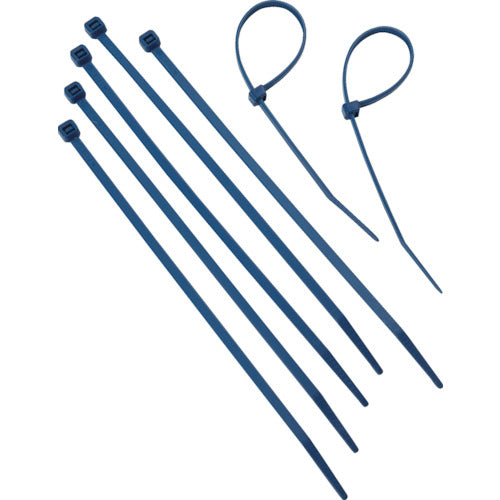 TRUSCO 금속 센터 감지 가능 케이블 타이 폭 2.5mm x 100mm 파랑 TRCV-100MD 1 봉지