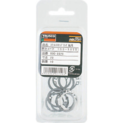 TRUSCO Snap Ring for Shafts Stainless Steel Size S-28 6 Pieces B90-0028 1 PK