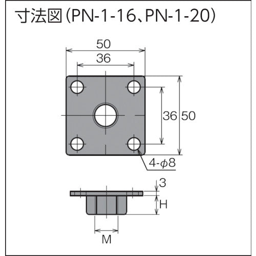 ダイワアドテック　アジャスターボルト取付用ナット　PN-1-16　1 個