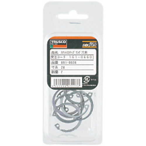 TRUSCO Snap Ring for Holes Stainless Steel Nominal Diameter R-38 3 Pieces B91-0038 1 PK