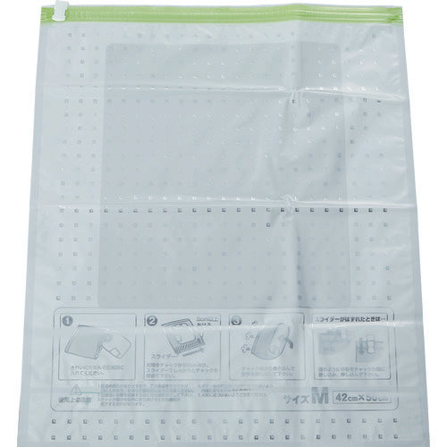 ＴＲＵＳＣＯ　手押し圧縮袋　Ｍサイズ　幅４２ｃｍＸ深さ５０ｃｍ　２枚入　TASB-4250　1 袋