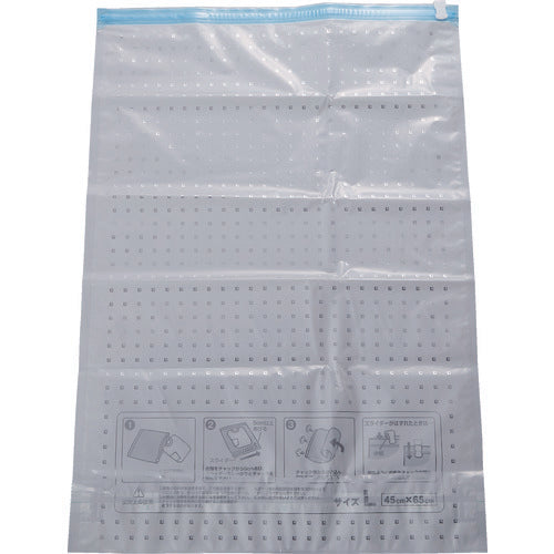 ＴＲＵＳＣＯ　手押し圧縮袋　Ｌサイズ　幅４５ｃｍＸ深さ６５ｃｍ　２枚入　TASB-4565　1 袋