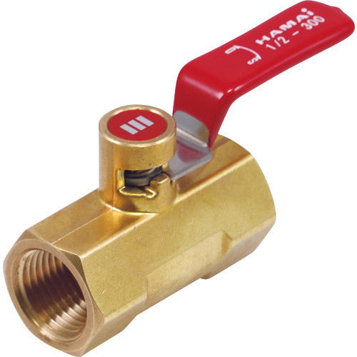 하마이 황동제 락 기능 부착 볼 밸브(레버) BBS-B51-08RC 1개