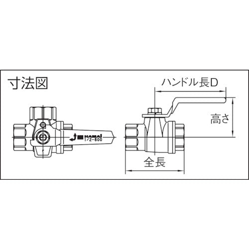 ハマイ　ステンレス製３方ボールバルブ　RSS-14-10RC　1 個