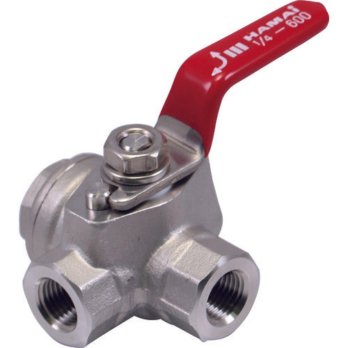 Hamai Stainless Steel 3-Way Ball Valve RSS-14-25RC 1 pc