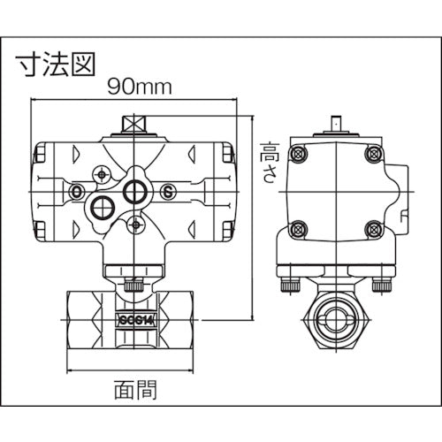 ハマイ　ステンレス製空圧自動ボールバルブ　LAS-107-08RC　1 個