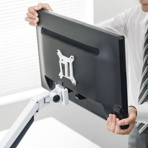 SANWA Horizontal/Vertical Articulated LCD Monitor Arm (White) CR-LA1301WN2 1 unit