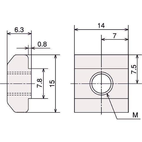 ＴＲＵＳＣＯ　ＴＳＦ３０用ＴナットＳ（Ｍ５）　TSFB001　1 個