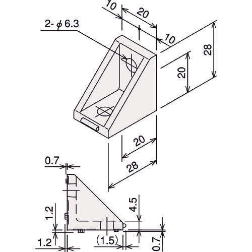 ＴＲＵＳＣＯ　ＴＳＦ３０用Ｄブラケット　Ｓ　TSFJ018　1 個