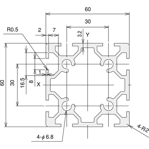 TRUSCO TSF30용 프레임 캡 록 타입 3060(블랙) TSFK04L 1개