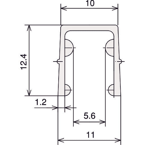 ＴＲＵＳＣＯ　ＴＳＦ４０用スロットキャップ　Ｌ　Ｌ＝２０００　（ブラック）　TSFA102　1 個