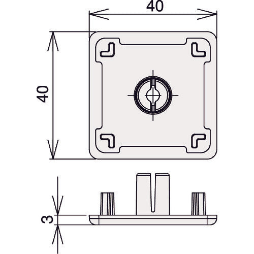 ＴＲＵＳＣＯ　ＴＳＦ４０用フレームキャップロックタイプＮ４０４０（ブラック）　TSFK06LB　1 個