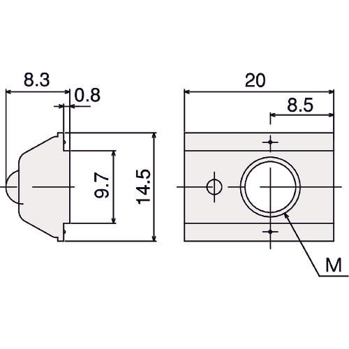 ＴＲＵＳＣＯ　ＴＳＦ４０用Ｓ　ＥａｓｙナットＬ（Ｍ４）　TSFNEL4　1 個