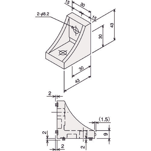 ＴＲＵＳＣＯ　ＴＳＦ４０用Ｄブラケット　Ｌ　TSFJ013　1 個