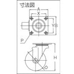 ＴＲＵＳＣＯ　キャスター　ＴＹＳシリ−ズ　オールステンレス　自在　ウレタン　Φ１２５　TYSU-SUS-125　1 個