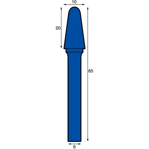 NRS Carbide Bur, Taper S-INOX Cut, Blade Diameter 10 x Blade Length 19 x Shaft Diameter 6 x Shaft Length 46, Brazed, TCBINX4600, 1 pc
