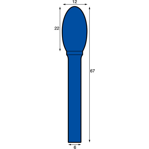 NRS Carbide Bur Tamago S-INOX Cutting, Blade Diameter 12 x Blade Length 22 x Shaft Diameter 6 x Shaft Length 45, Brazed, TCBINX5700, 1 pc