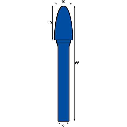 NRS Carbide Bur Tsukushi D-Steel Cutting Blade Diameter 10 x Blade Length 19 x Shaft Diameter 6 x Shaft Length 46 Brazed TCBSTL9600 1 pc
