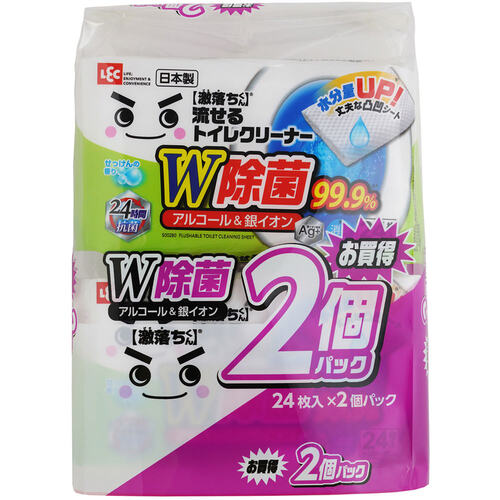 ＬＥＣ　激落ちくん　流せる除菌トイレクリーナー　２４枚Ｘ２個入り　S00281　1 PK