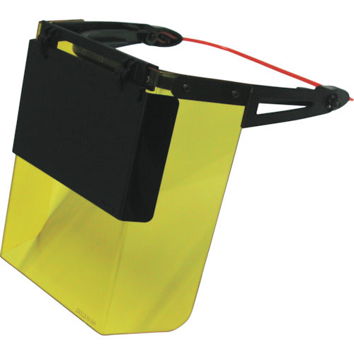 SUZUKID Helmet Mounted Safety Face Mask Yellow with Shading Plate P-599 1 pc