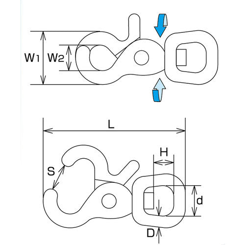 水本　フック　ステンレス　トリガースナップ　長さ６０ｍｍ　使用荷重０．４９ｋＮ　B-123　1 個