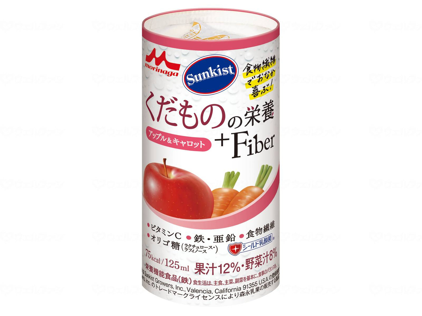 森永乳業クリニコSunkist くだものの栄養+Fiber 個 ｱｯﾌﾟﾙ＆ｷｬﾛｯﾄ